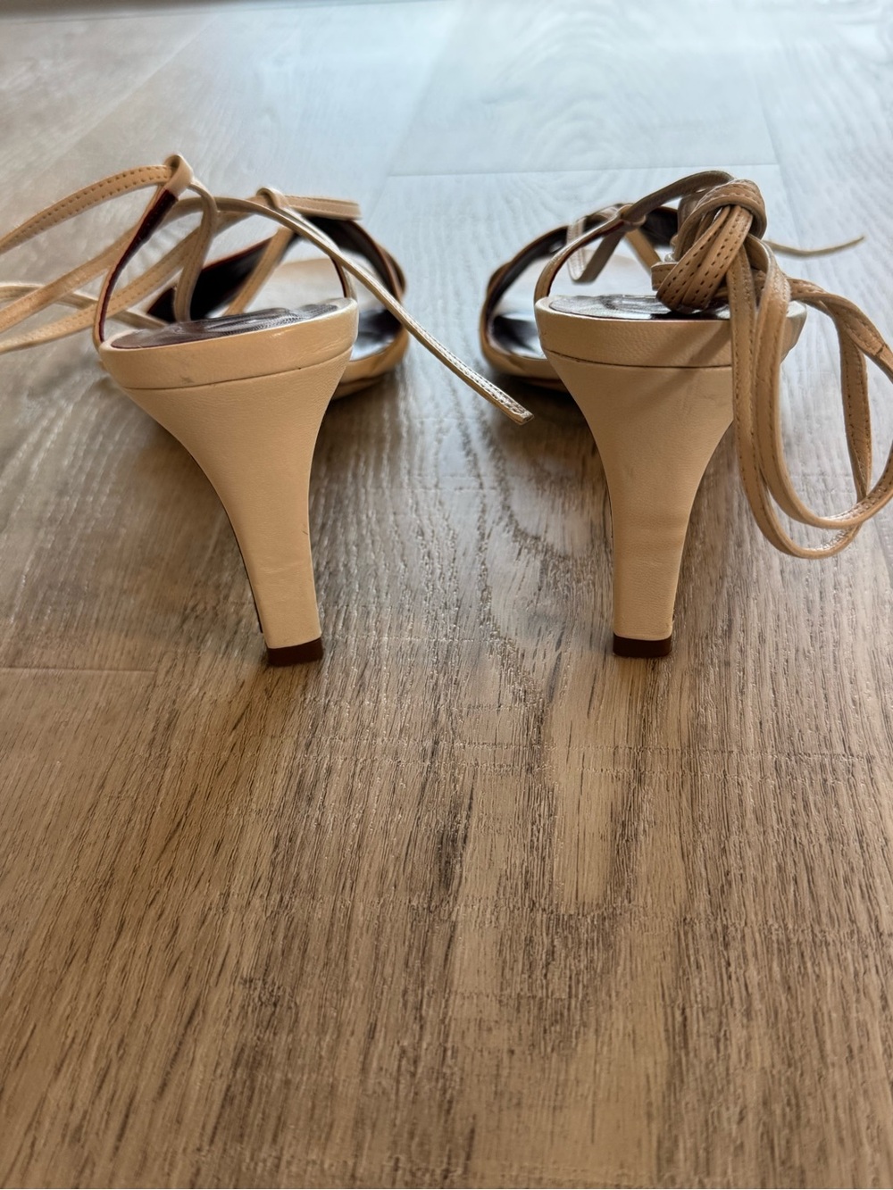 Staud Floral Sandal ankle tie Heels cream size 39 worn once - Picture 4 of 8